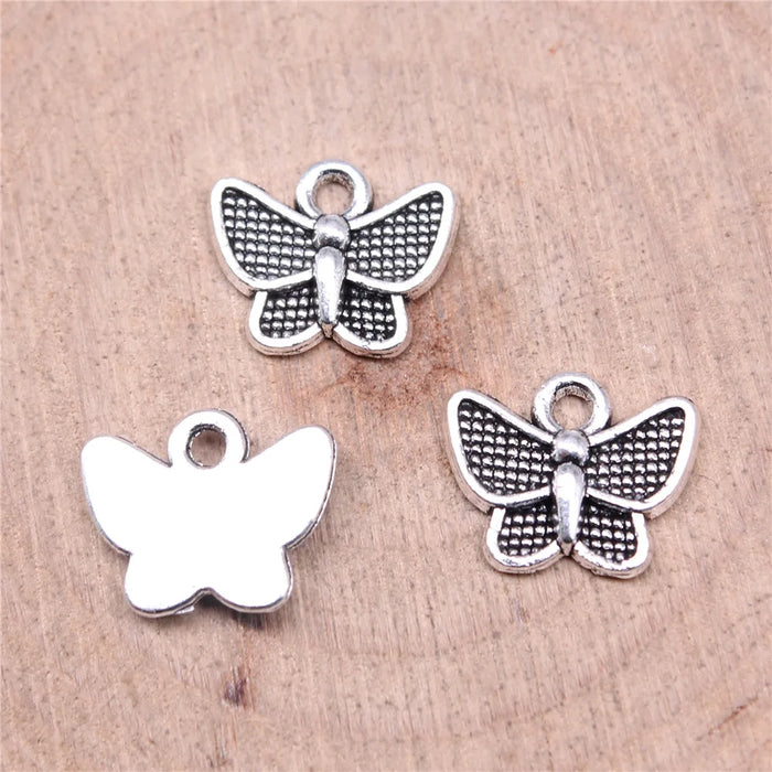 13x10mm 0.8g Multicolor Zinc Alloy Butterfly Charm Pendant for DIY Necklace Bracelet Jewelry Making