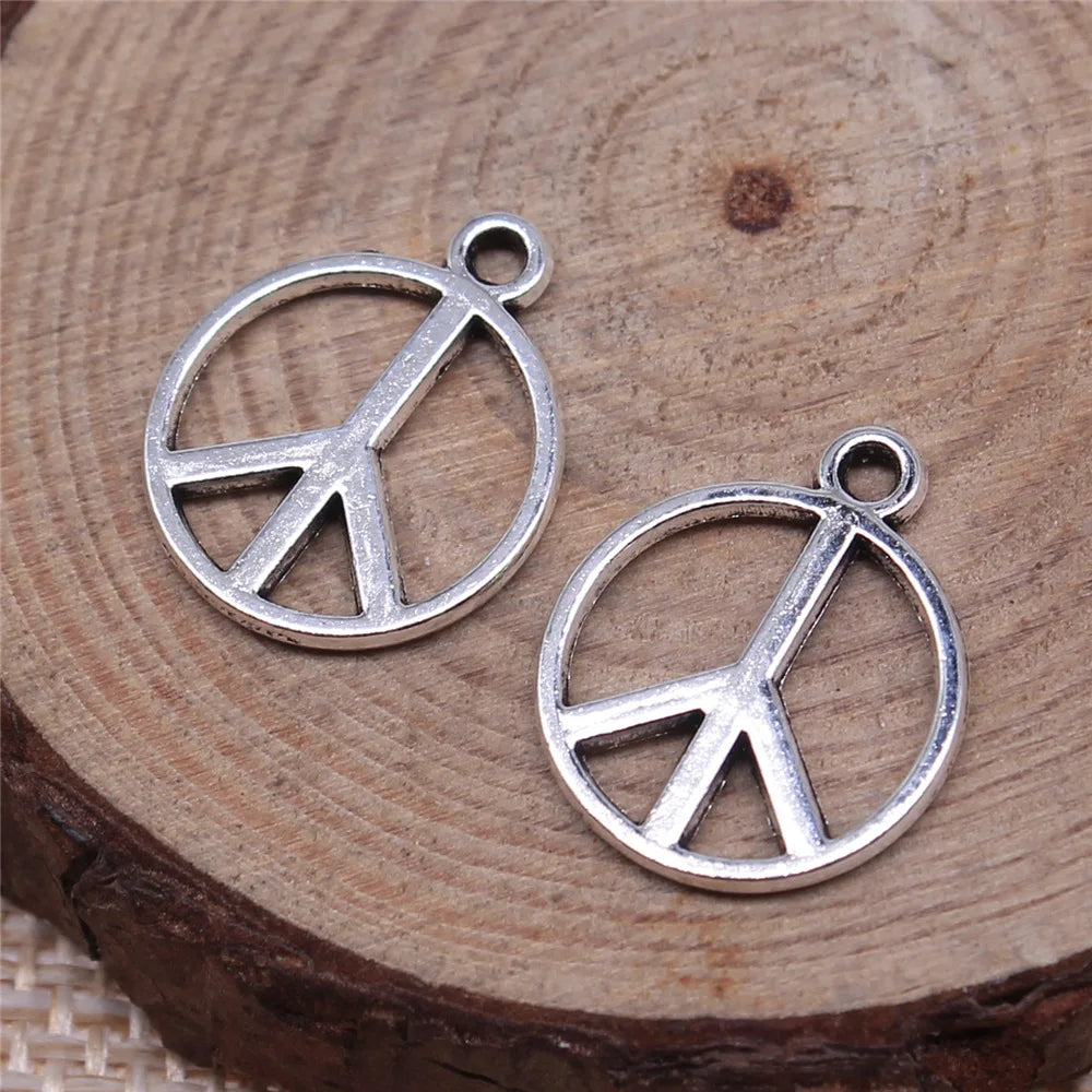14x17mm 0.7g Multicolor Zinc Alloy Peace Symbol Charm Pendant for DIY Jewelry Making