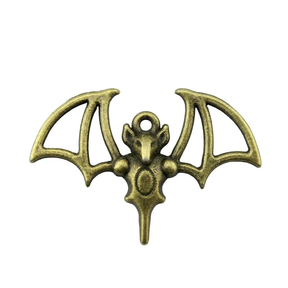 33x23mm 2g Multicolor Zinc Alloy Bat Charm Pendant for Halloween Bracelet Necklace DIY Making