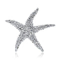 Luxury Alloy Starfish Full Rhinestone Brooch Elegant Crystal Lapel Pin Corsage Suit Accessory Gift