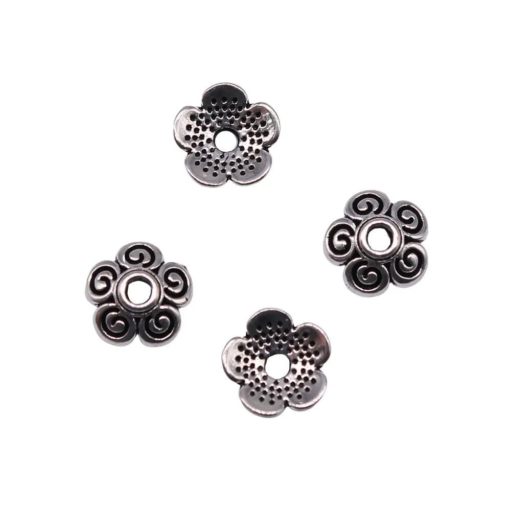 8x8x3mm 0.28g Multi Color Zinc Alloy Flower Bead Caps for DIY Bracelet Necklace Jewelry Making