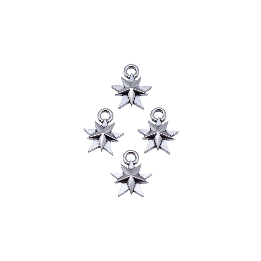 12x9mm 0.38g Antique Silver Zinc Alloy Star Charm Pendant for Bracelet Necklace DIY Jewelry Making