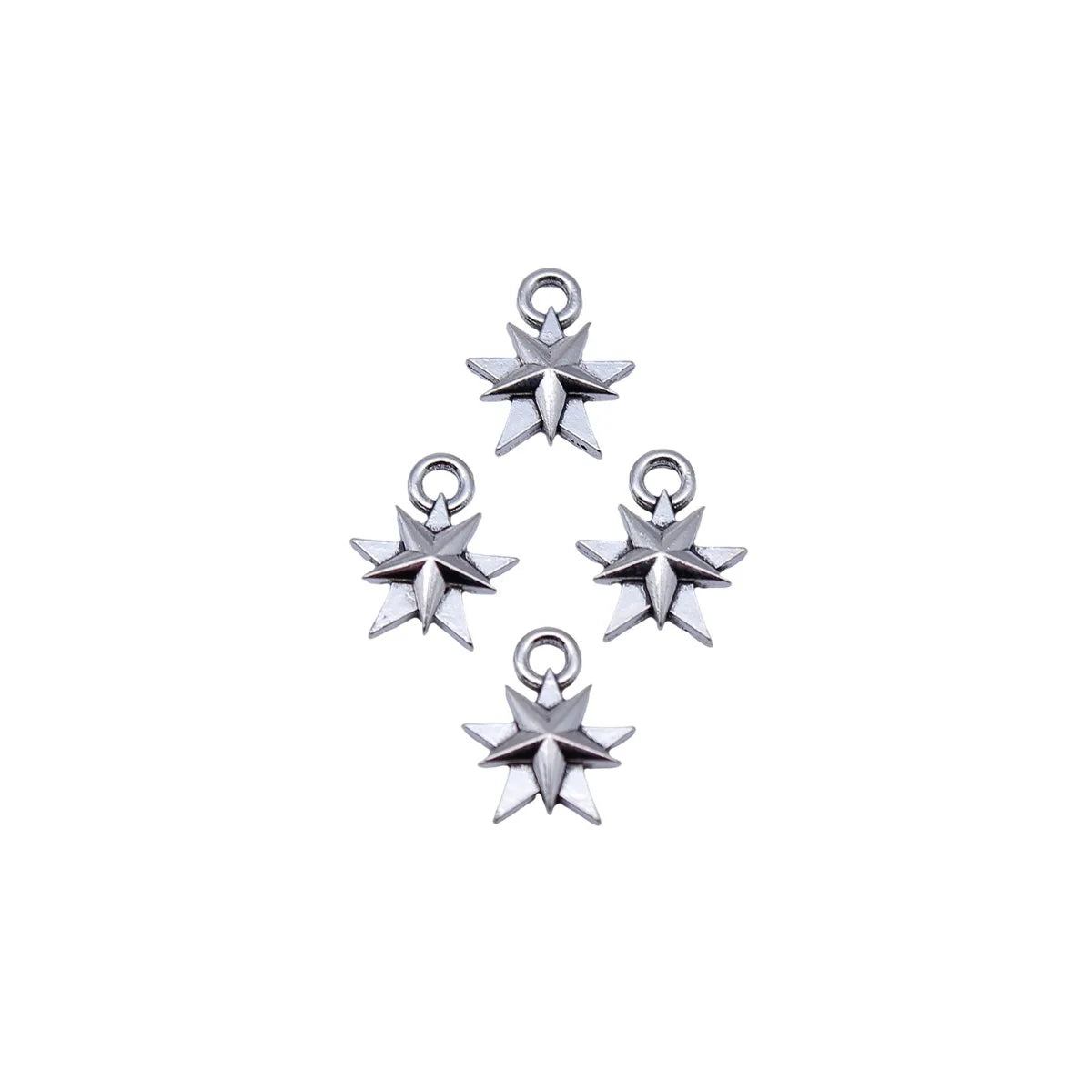 12x9mm 0.38g Antique Silver Zinc Alloy Star Charm Pendant for Bracelet Necklace DIY Jewelry Making