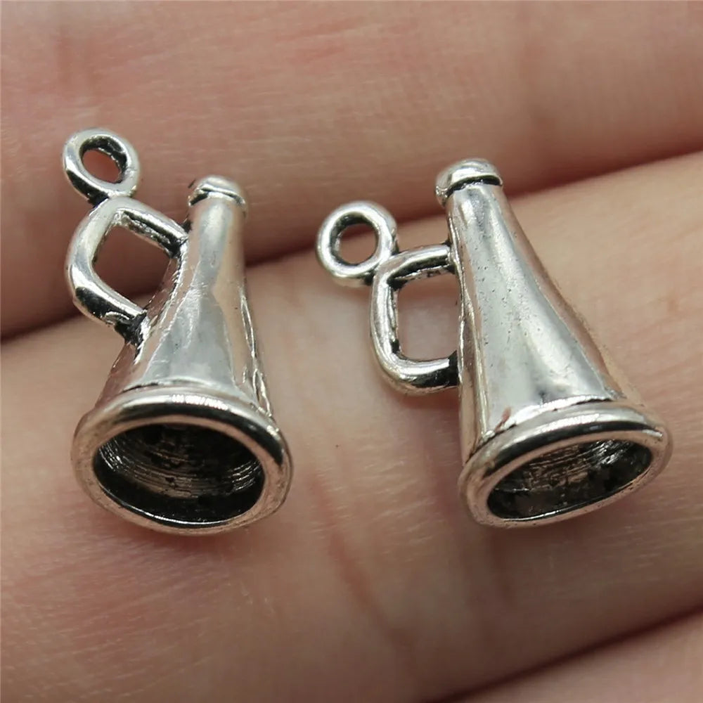 15x9x9mm 1g Multicolor Zinc Alloy Trumpet Charm Pendant for DIY Music Theme Jewelry Making