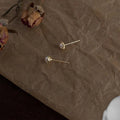 Minimalist Freshwater Pearl Stud Earrings 14K Plated Copper Geometric Light Luxury Jewelry