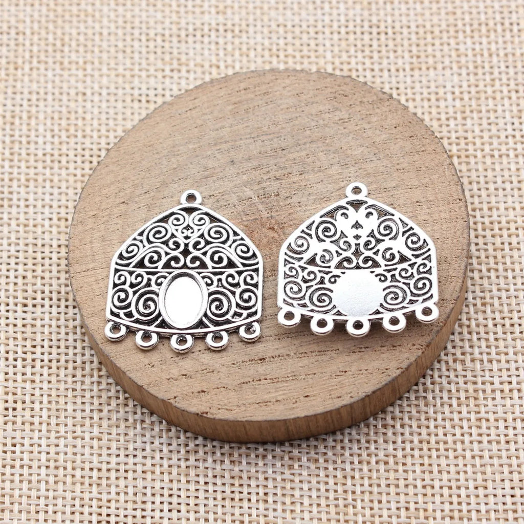 29x25mm 2.9g Multicolor Zinc Alloy Earring Connector Charm for DIY Handmade Dangle Earring Making