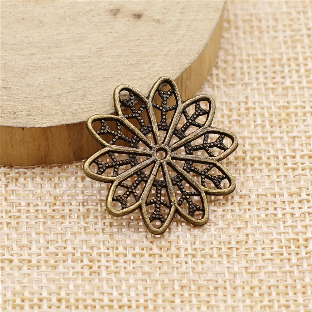 25x25mm 1.8g Multicolor Zinc Alloy Flower Spacer Beads for DIY Bracelet Necklace Making