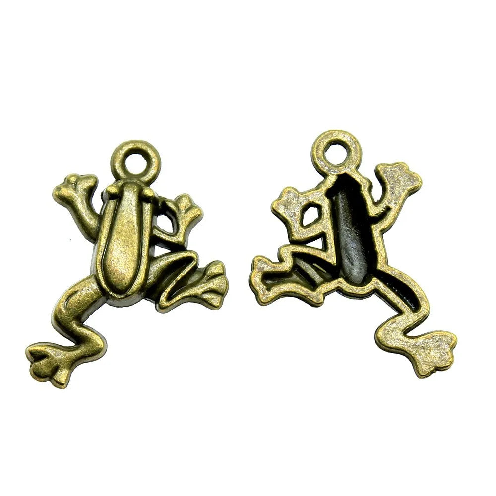 23x17mm 1.4g Multicolor Zinc Alloy Frog Charm Pendant for DIY Necklace Bracelet Jewelry Making