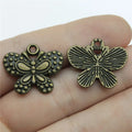 24x21mm 1.8g Antique Bronze Zinc Alloy Butterfly Charm Pendant for DIY Necklace Bracelet Making