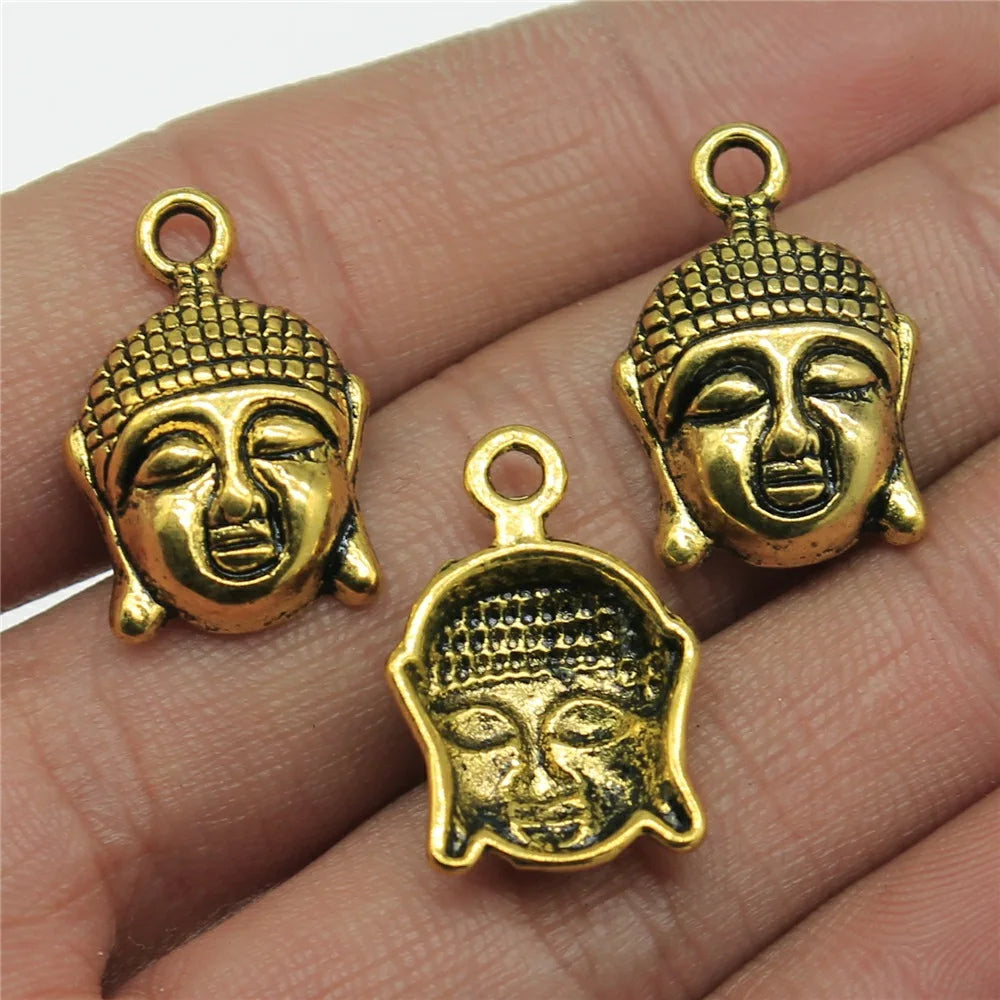 22x15mm 1.9g Multicolor Zinc Alloy Buddha Statue Charm Pendant for DIY Necklace Bracelet Jewelry