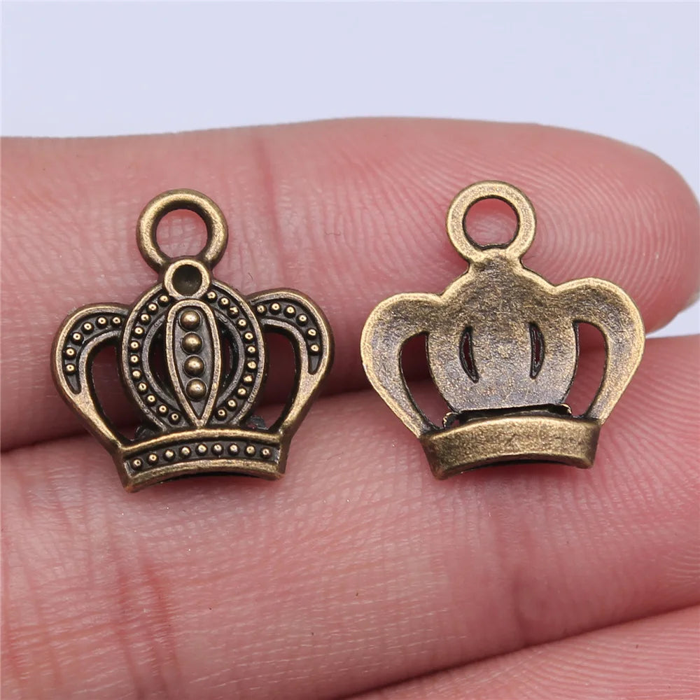 16x15mm 1g Multicolor Zinc Alloy Crown Charm Pendant for DIY Bracelet Necklace Jewelry Making