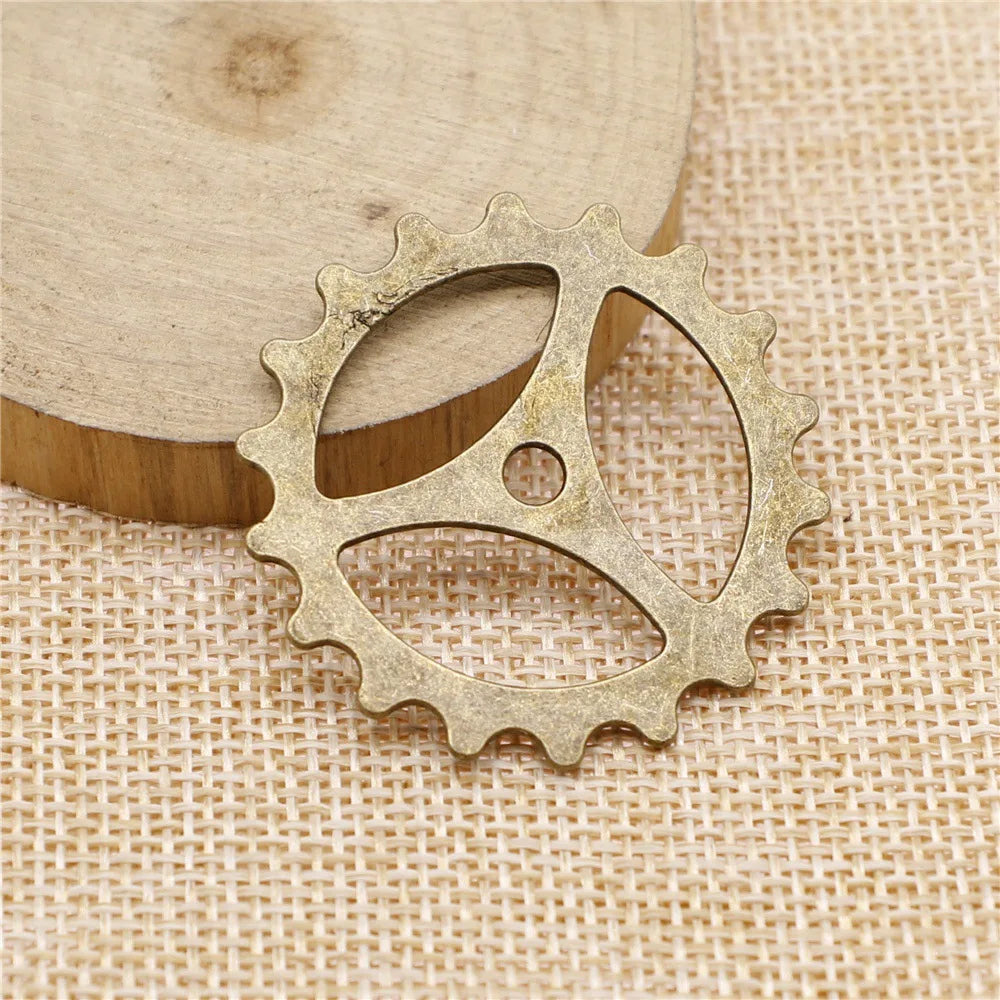 40mm 4.3g Multicolor Zinc Alloy Gear Charm Pendant for DIY Jewelry and Clothing Accessories