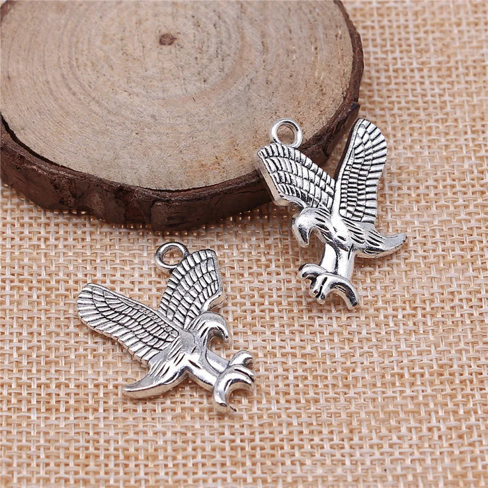 31x27mm 5.1g Multicolor Zinc Alloy Eagle Charm Pendant for DIY Bird Theme Necklace Bracelet Making