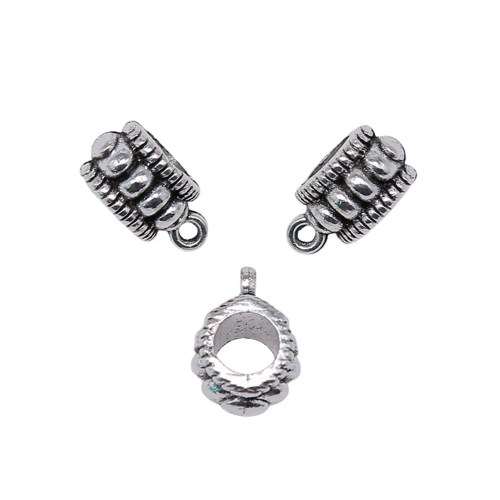 12x9x6mm 1.4g Antique Silver Zinc Alloy Decorative Pendant Bail Connector for DIY Jewelry Making