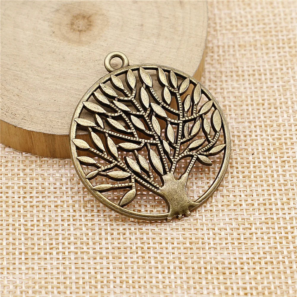 42x37mm 7.8g Multicolor Zinc Alloy Tree of Life Charm Pendant for DIY Necklace Bracelet Making