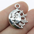 26x20mm 4.2g Antique Silver Zinc Alloy Sun Moon Charm Pendant for DIY Necklace Bracelet Making