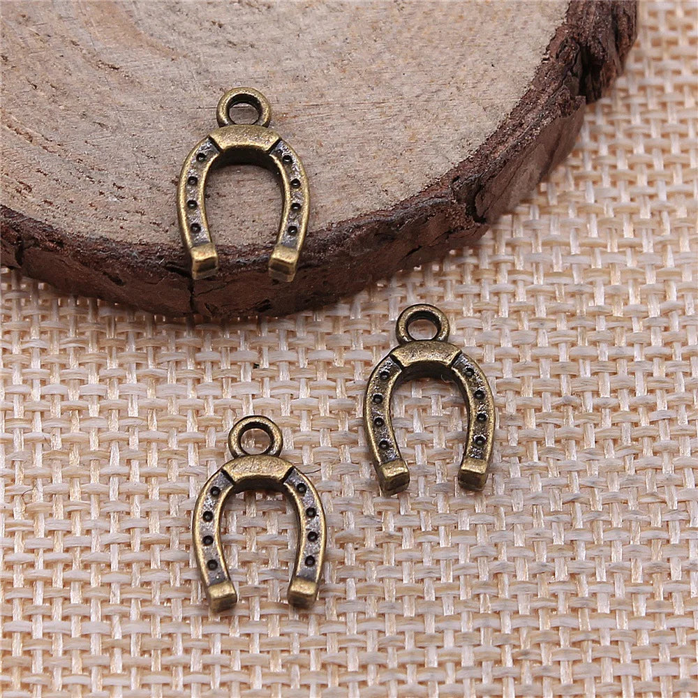 14x9mm 0.6g Multicolor Iron Horseshoe Charm Pendant for Bracelet Necklace DIY Jewelry Making