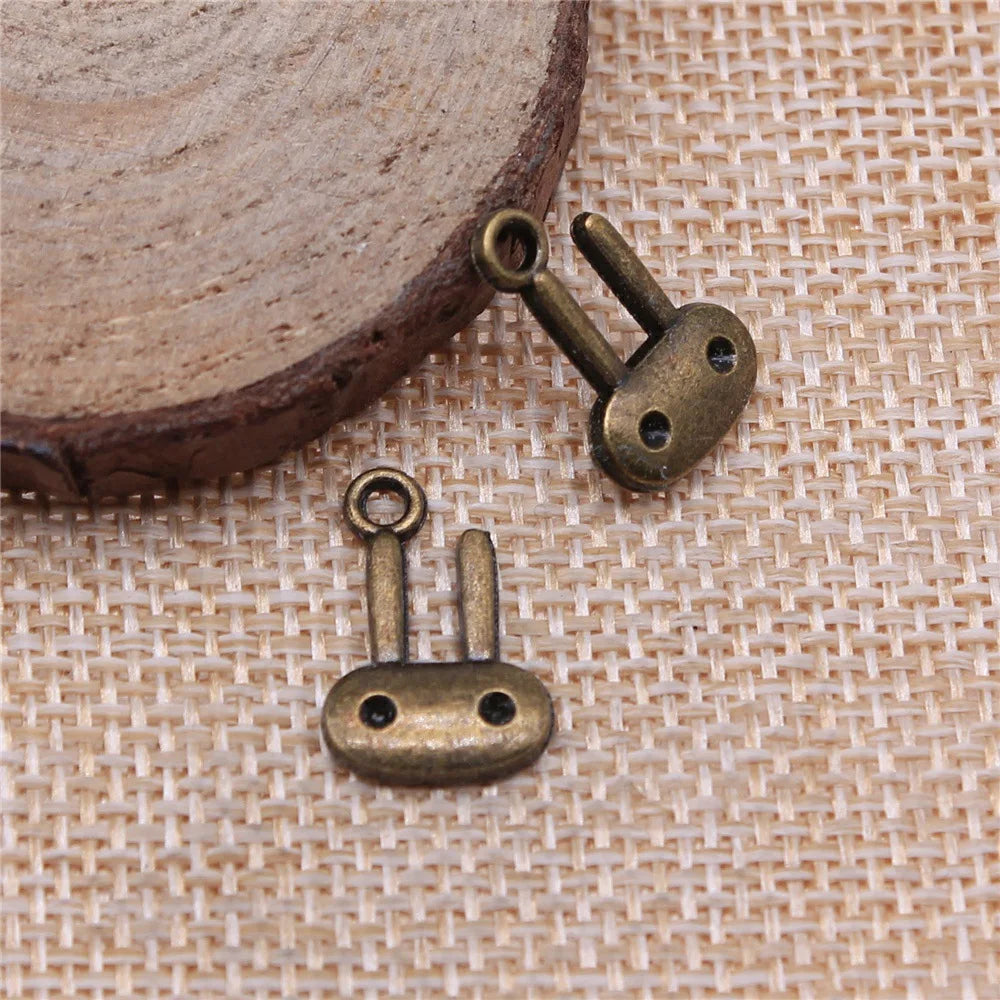 18x14mm 0.8g Multicolor Zinc Alloy Rabbit Head Charm Pendant for DIY Bracelet Necklace Making