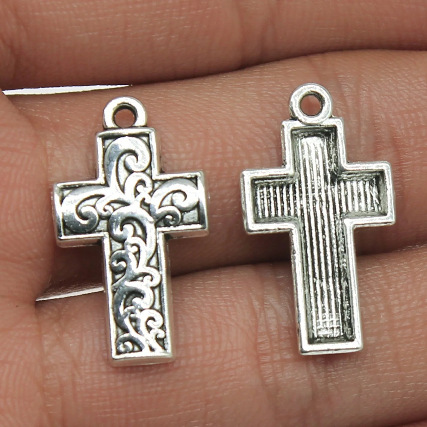 14x25mm 1.6g Multicolor Zinc Alloy Cross Charm Pendant for DIY Necklace Bracelet Jewelry Making