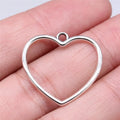 25x25mm 1.05g Multicolor Zinc Alloy Hollow Heart Charm Pendant for DIY Bracelet Necklace Making