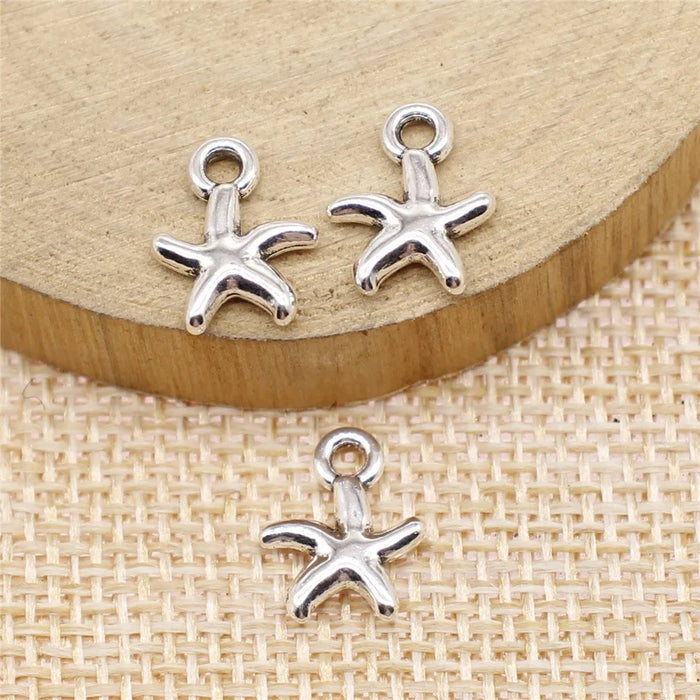 12x10mm 0.64g Multicolor Zinc Alloy Starfish Charm Pendant for Ocean Theme Jewelry Making