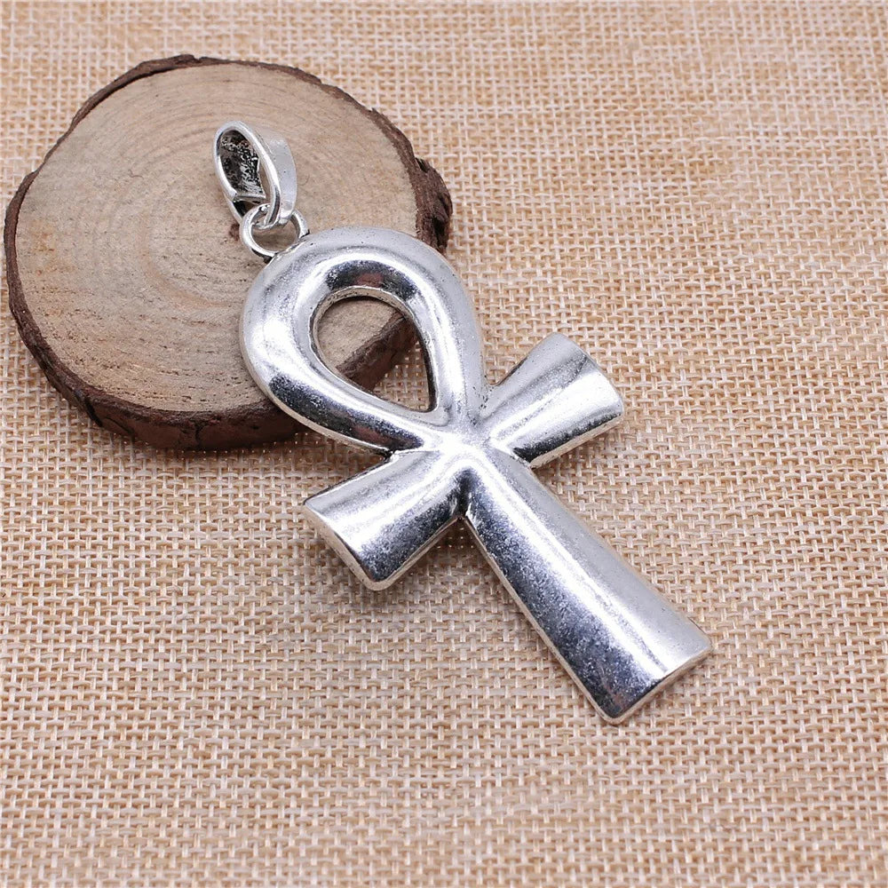 80x42mm 15.5g Multicolor Zinc Alloy Egyptian Cross Charm Pendant for DIY Jewelry Making