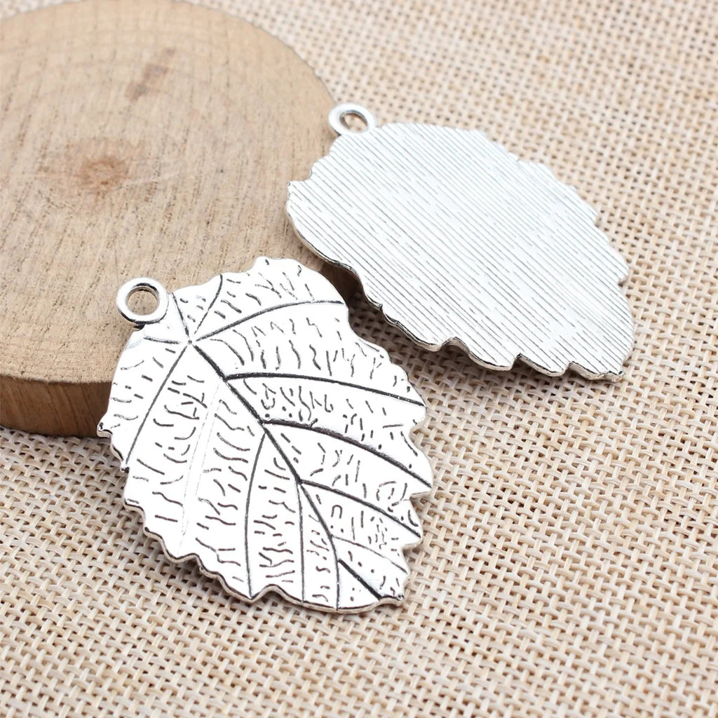 50x35mm 11.3g Multicolor Zinc Alloy Leaf Charm Pendant for Necklace Earring Bracelet Jewelry DIY