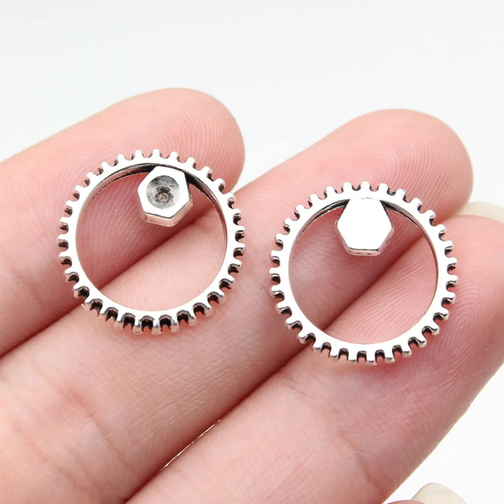 17x17mm 1.05g Multicolor Zinc Alloy Gear Charm Pendant for DIY Steampunk Necklace Bracelet