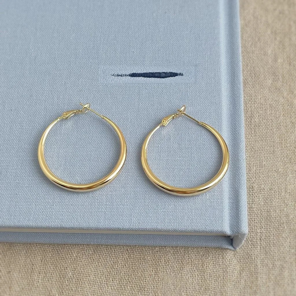 Fashion Geometric Round Hoop Earrings Eco-Friendly Copper Oversized Casual Statement Earrings