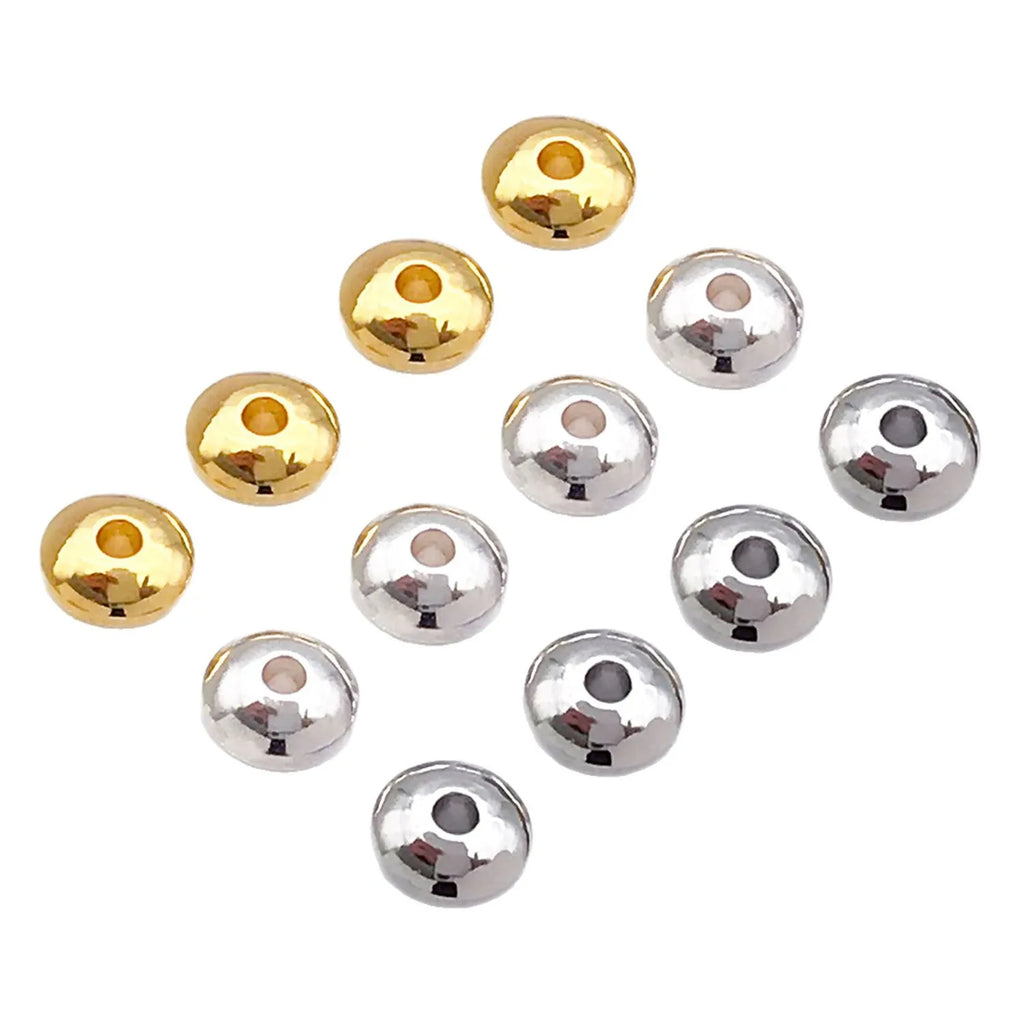 5mm 18K Gold Plated Copper Alloy Abacus Flying Saucer Spacer Beads for DIY Bracelet