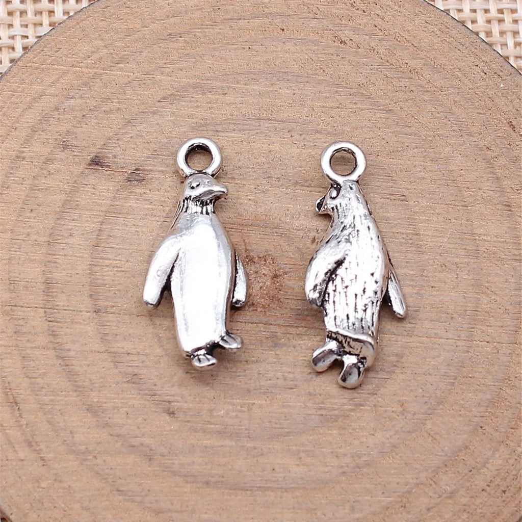 23x10mm 1.6g Antique Silver Zinc Alloy Penguin Charm Pendant for DIY Necklace Bracelet Jewelry Making