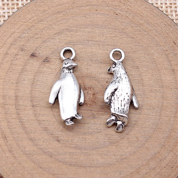 23x10mm 1.6g Antique Silver Zinc Alloy Penguin Charm Pendant for DIY Necklace Bracelet Jewelry Making