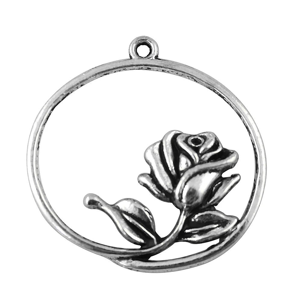36x33mm 3.6g Multicolor Zinc Alloy Flower Charm Pendant for DIY Bracelet and Necklace Making