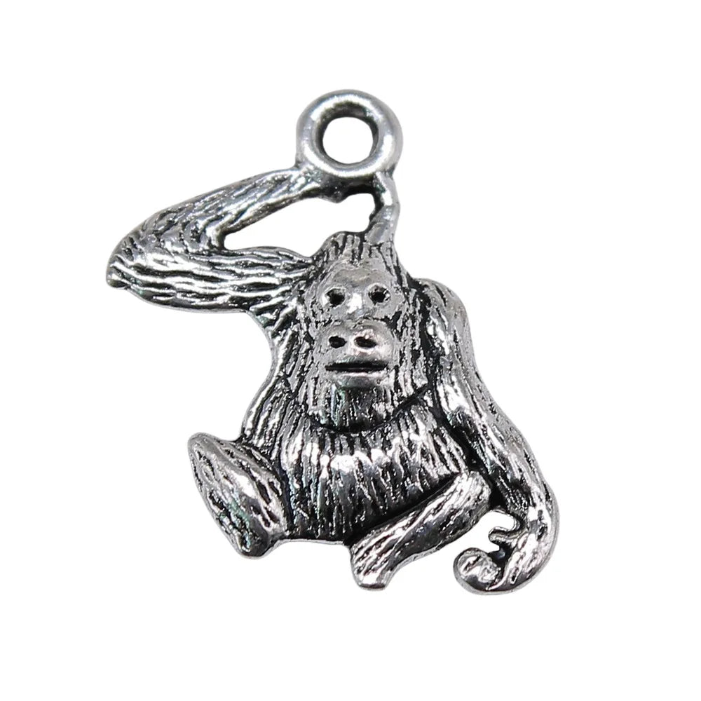 14x9mm 1g Antique Silver Zinc Alloy Monkey Charm Pendant for DIY Necklace Bracelet Jewelry Making