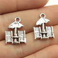 20x14mm 1.3g Antique Silver Zinc Alloy Beach Chair Charm Pendant for DIY Bracelet Necklace Making