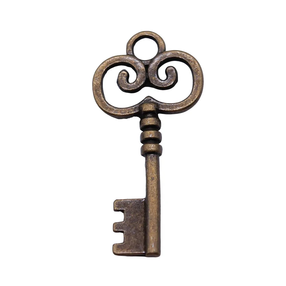 41x19mm 2.9g Multicolor Zinc Alloy Key Charm Pendant for DIY Necklace Bracelet Jewelry Making