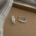 Sweet Cool Copper Zircon Star Geometric Hoop Drop Earrings For Women