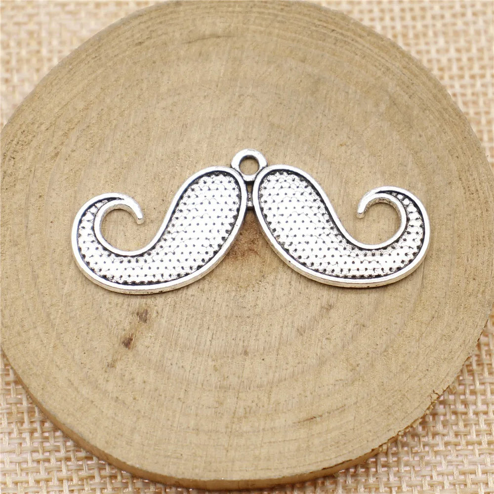 44x18mm 2.3g Multicolor Zinc Alloy Handlebar Mustache Charm Pendant for DIY Keychain Jewelry Making