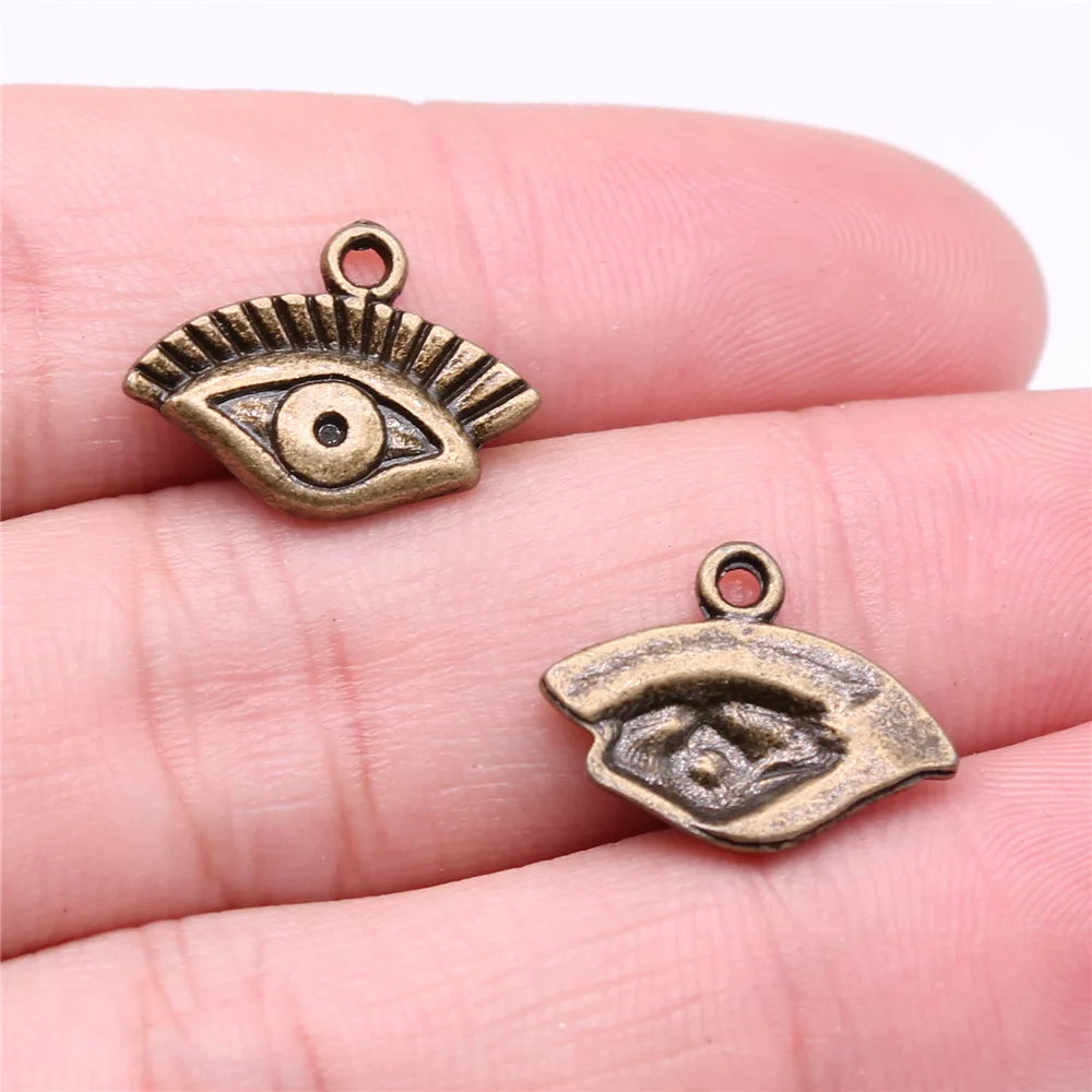 17x13mm 1g Multicolor Zinc Alloy Eye Charm Pendant for DIY Necklace Bracelet Earring Making