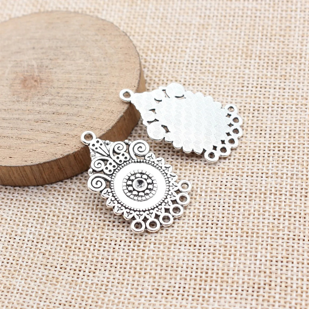 37x22mm 3.8g Multicolor Zinc Alloy Earring Connector Charm for Dangle Earrings DIY Jewelry