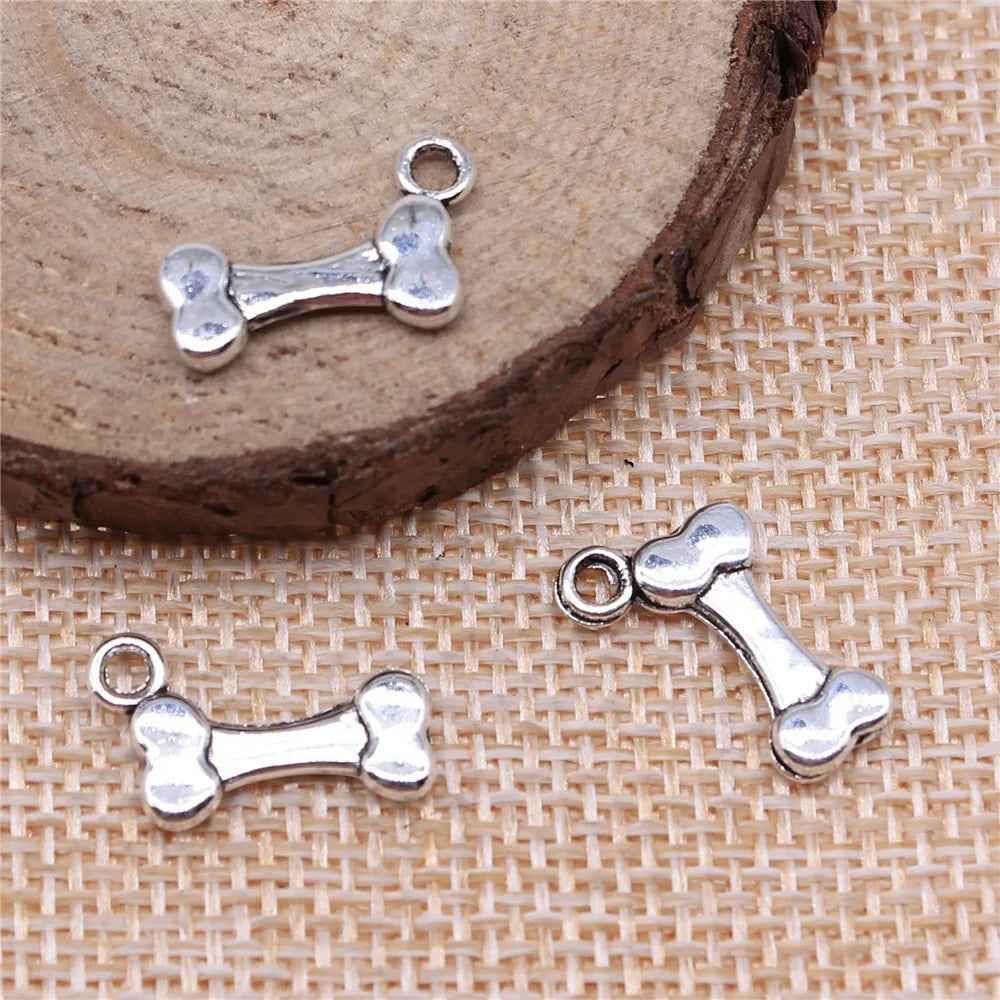 16x10mm 1g Multicolor Zinc Alloy Bone Charm Pendant for DIY Pet Theme Jewelry Making