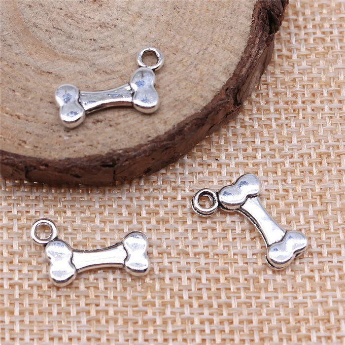 16x10mm 1g Multicolor Zinc Alloy Bone Charm Pendant for DIY Pet Theme Jewelry Making