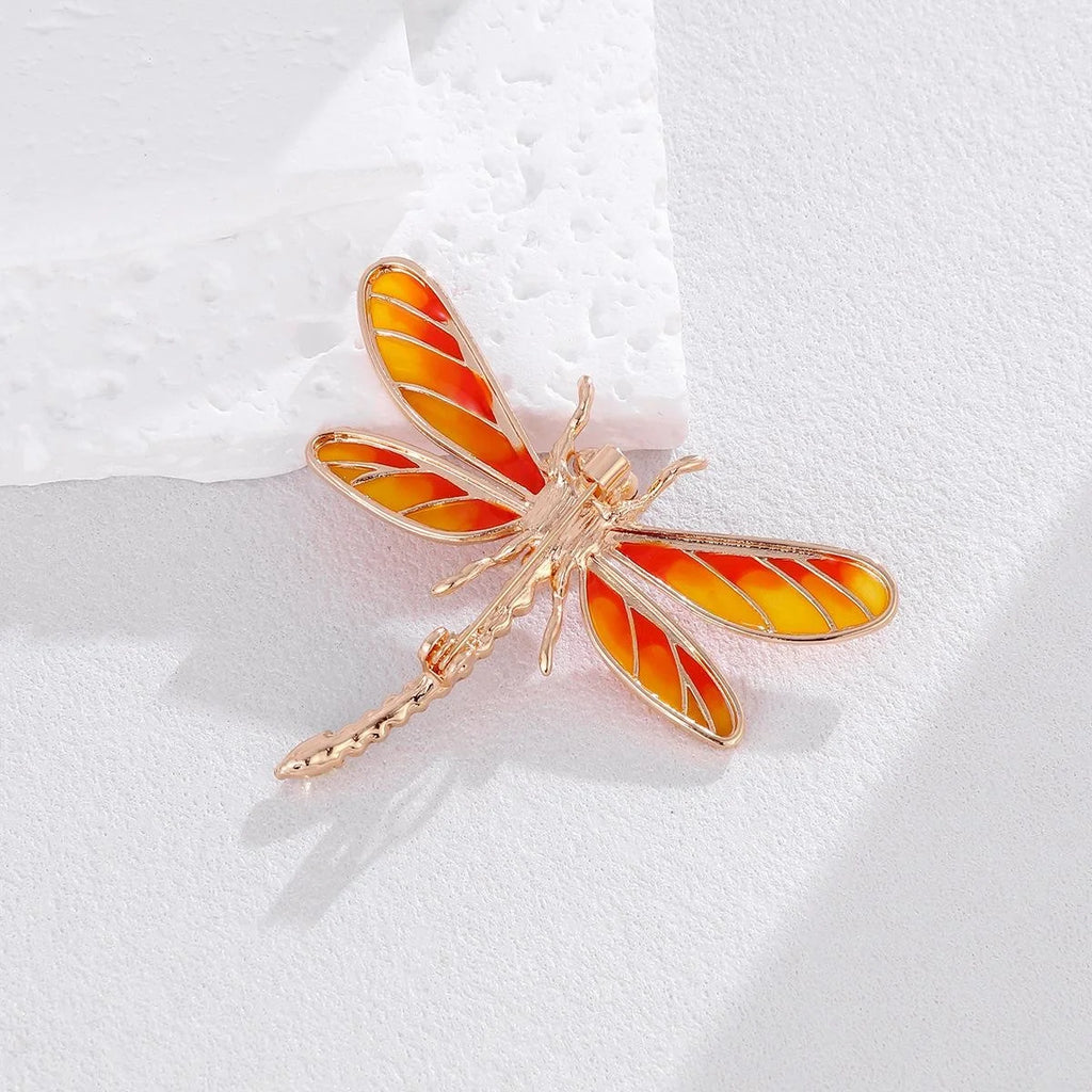 Elegant Green Enamel Dragonfly Brooch With Rhinestone Wings, Women's Lapel Pin Corsage Suit Accessory