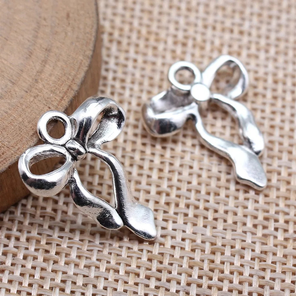 17x22mm 1.1g Multicolor Zinc Alloy Bow Butterfly Charm Pendant for DIY Necklace Bracelet Jewelry Making