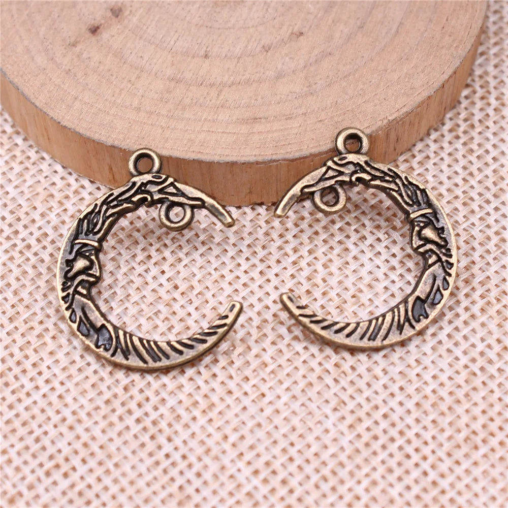 21x26mm 2.1g Multicolor Zinc Alloy Moon Connector Charm Pendant for DIY Necklace Bracelet Making