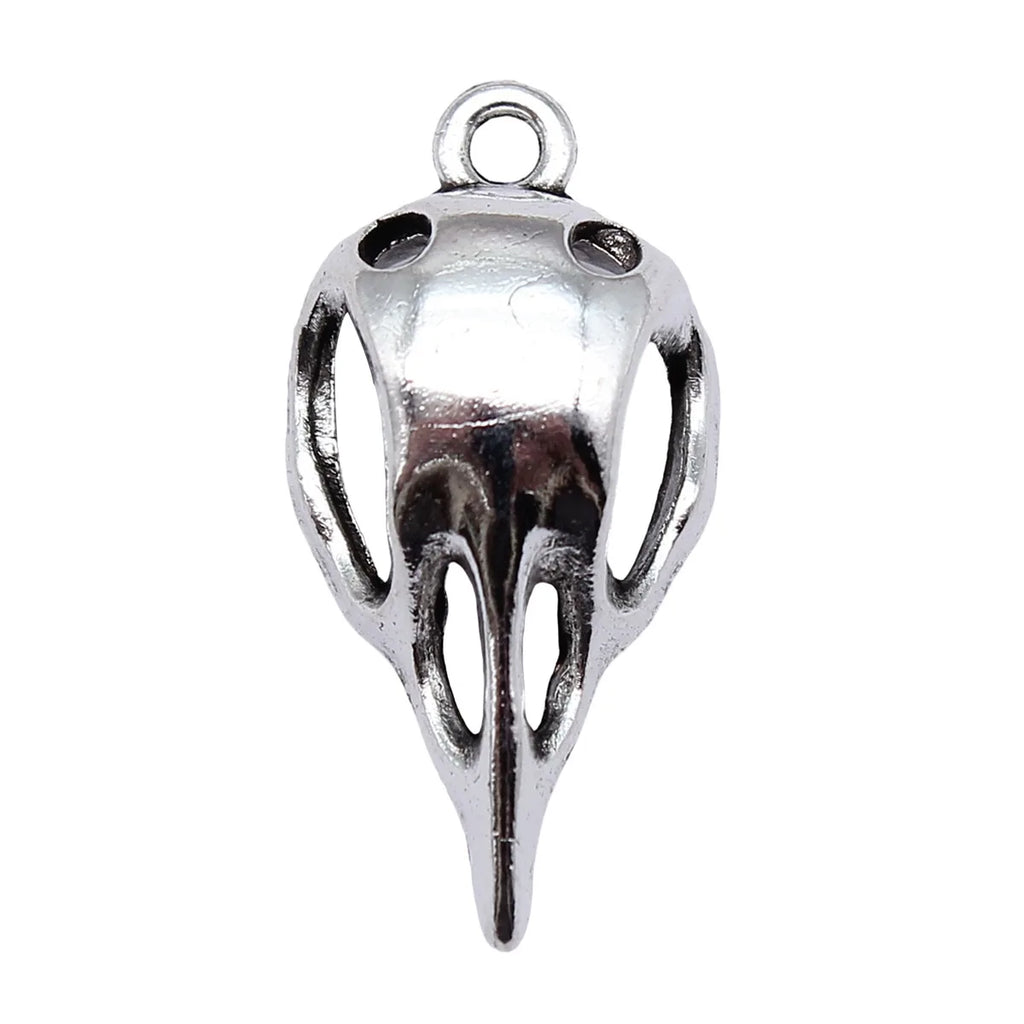 30.5x15x10.5mm 3.2g Antique Silver Zinc Alloy Bird Beak Skull Charm Pendant for Gothic DIY Jewelry Making