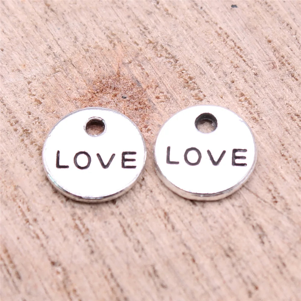9mm 0.5g Multicolor Zinc Alloy love Letter Charm Pendant for Bracelet Necklace Making