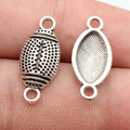 22x9.6mm 1g Antique Silver Zinc Alloy Football Connector Charm for DIY Bracelet and Jewelry Making