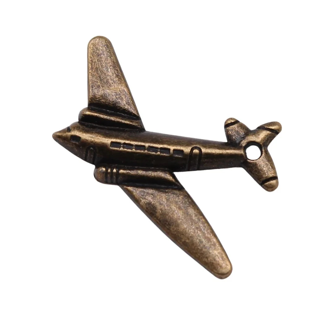 25x31mm 1.7g Multicolor Zinc Alloy Airplane Charm Pendant for DIY Necklace Bracelet Making