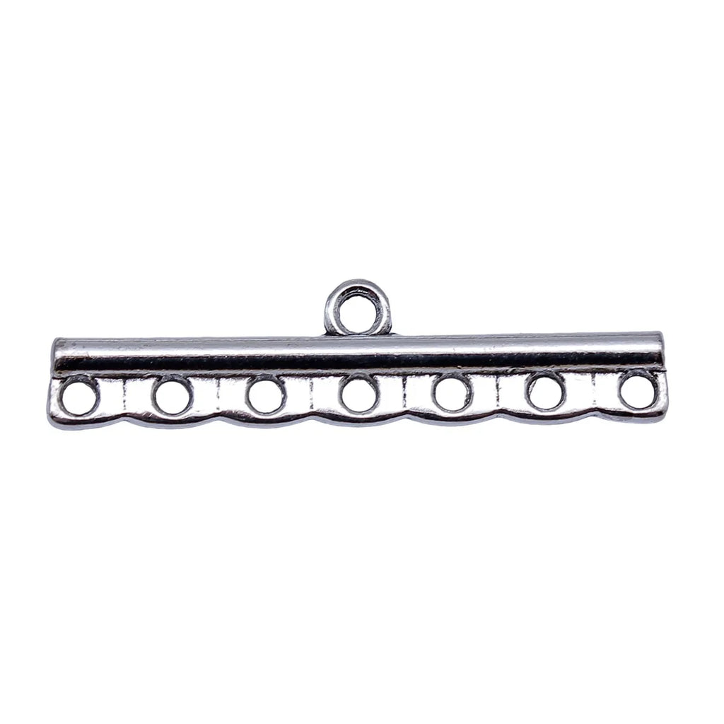 39x9.5mm 2.3g Antique Silver Zinc Alloy Multi Hole Earring Connector Charm for DIY Dangle Earrings
